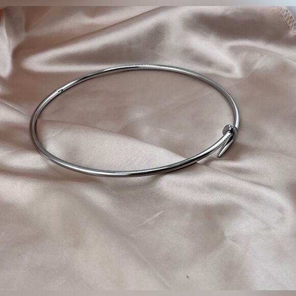 Nail shaped Silver Plaited Stainless Steel Chocker Logo - Picture 5 of 8